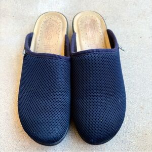 Fly Flot Womens EU 40/US 9 Navy Blue Mesh Slip On Comfort Clogs Shoes Italy